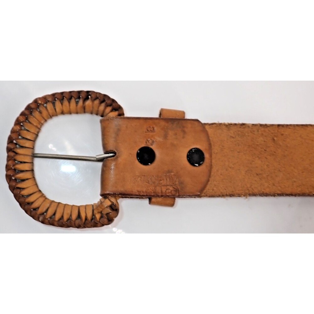 Stamped Leather Mens Size 38 Western Snake Stamp Leather Belt Made in Mexico NEW - Picture 12 of 16